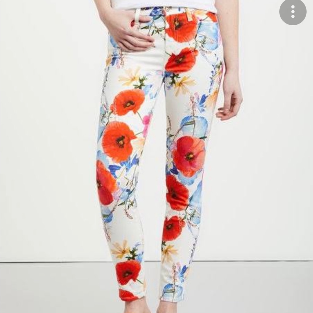 Anthropologie 7 For All Mankind Poppy Floral Jeans
